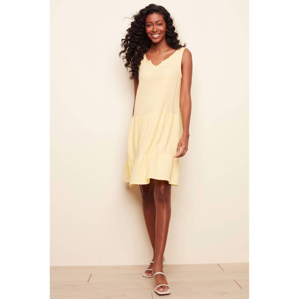 NEW CHARLIE B gauze tiered dress in pineapple